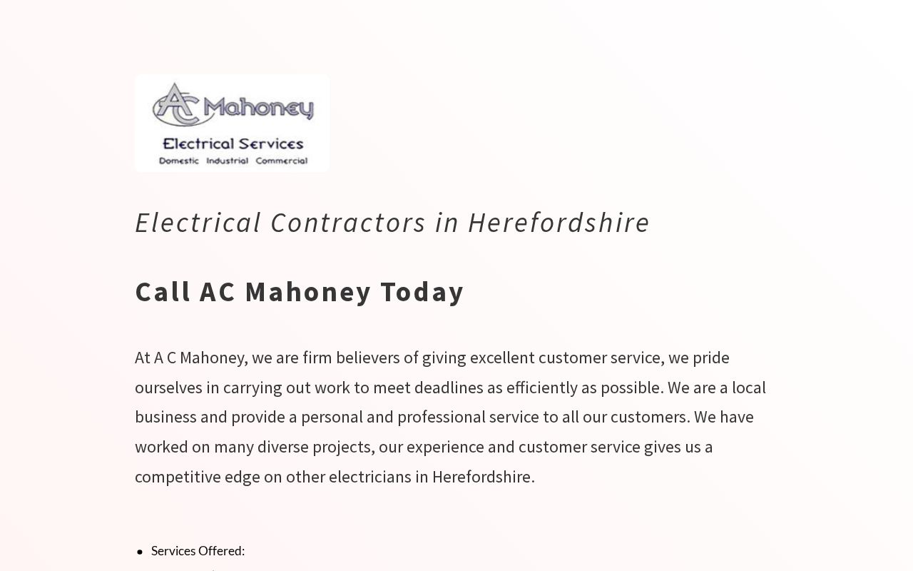 A C Mahoney Electrical Services Ltd logo